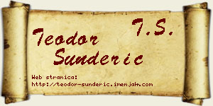 Teodor Šunderić vizit kartica
